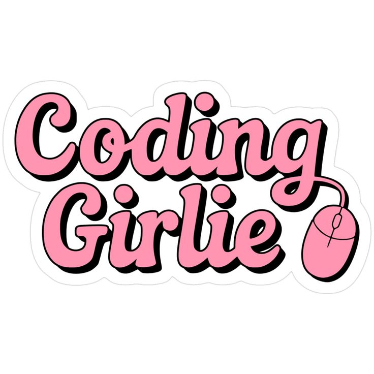 Cute Pink Coding Sticker - Women in Tech Laptop Decal - Female Programmer Gift
