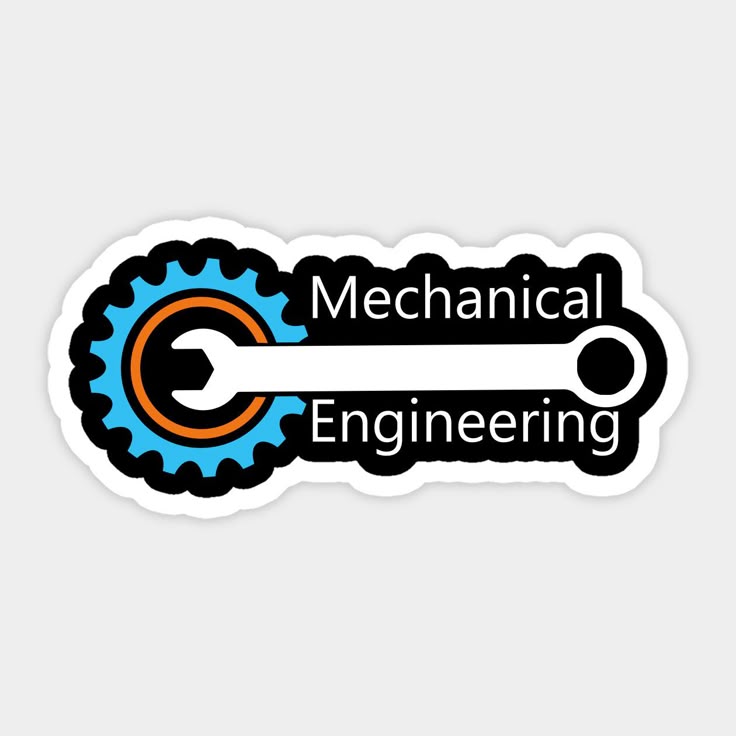 Professional Mechanical Engineer Icon Decal - Blue Gear & Wrench Sticker