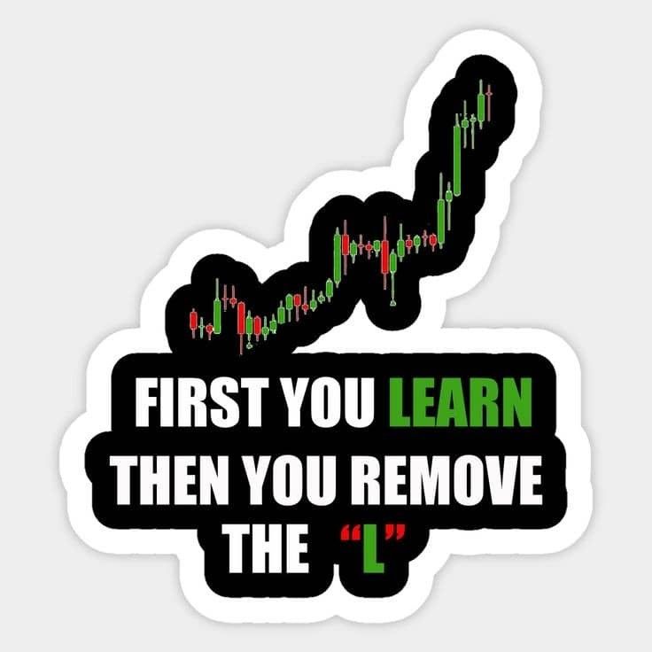 tock Market Candlestick Chart Sticker - Day Trader Learning Decal - Forex & Crypto Motivation