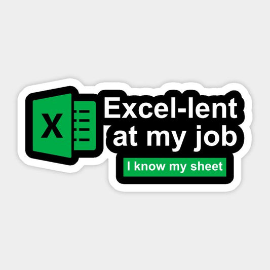 Excel Spreadsheet Humor Sticker - Data Analyst Office Decal - Funny Accountant Gift