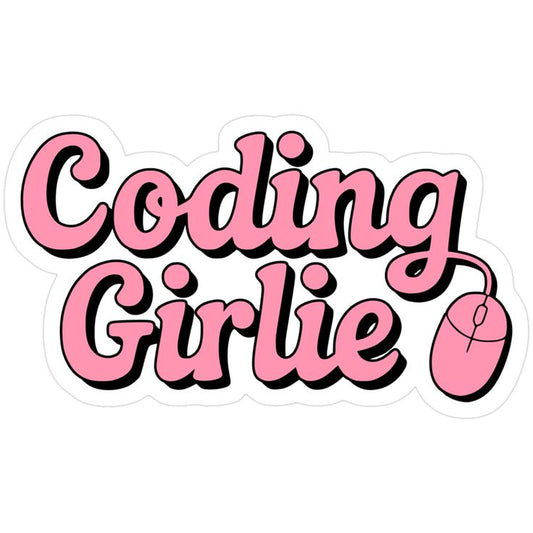 Cute Pink Coding Sticker - Women in Tech Laptop Decal - Female Programmer Gift