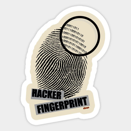 Cybersecurity Forensic Art Decal - Binary Code Fingerprint Tech Sticker