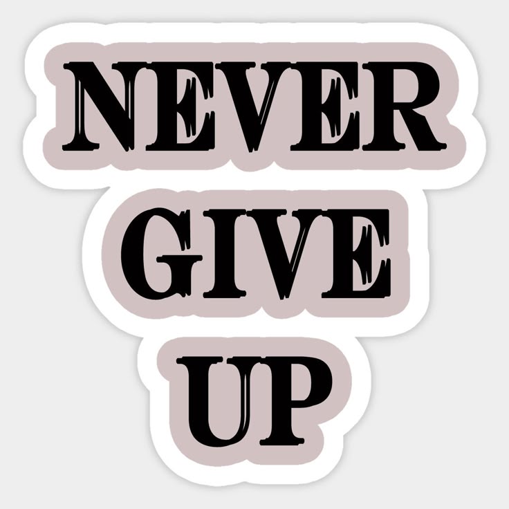 NEVER GIVE UP - Sticker