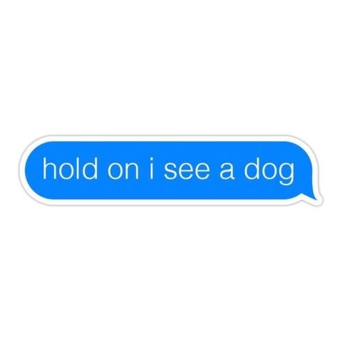 hold on i see a dog - Sticker